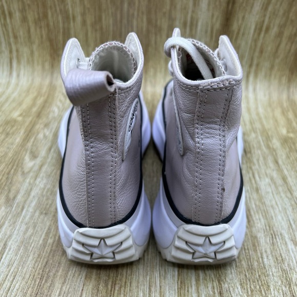 Converse Run Star Hike Hi Women's 7.5 Smoke Pink Leather Shoes Sneakers 169242C - Picture 4 of 10